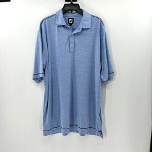 FootJoy FJ Performance Golf Polo - Blue/White Stripes - XL